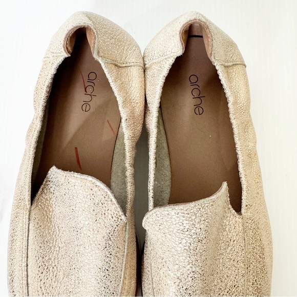 Arche Gold Metallic Danock Mocassins Shoes Size 41 or 9.5 US - Picture 8 of 10